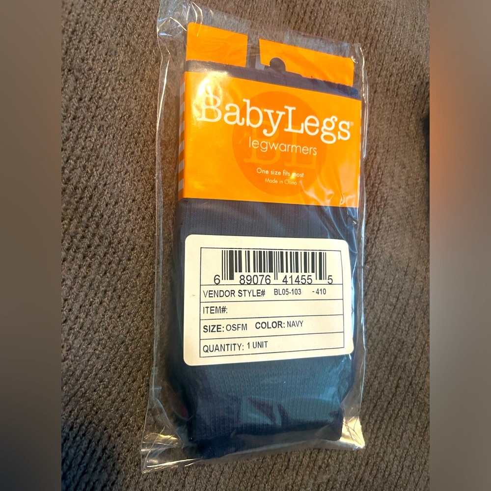 BabyLegs leg warmers Navy Ribbed NWT